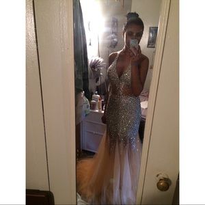 Jovani dress gold/silver mermaid style, for prom or pageant